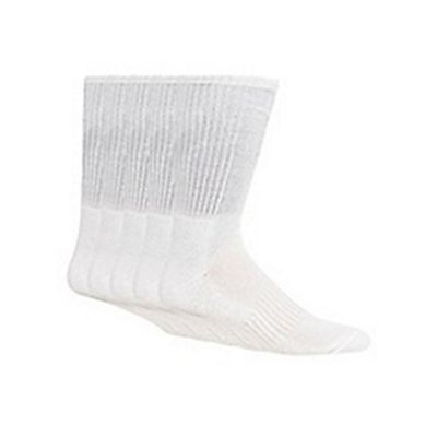 Pack of five white plain sports socks